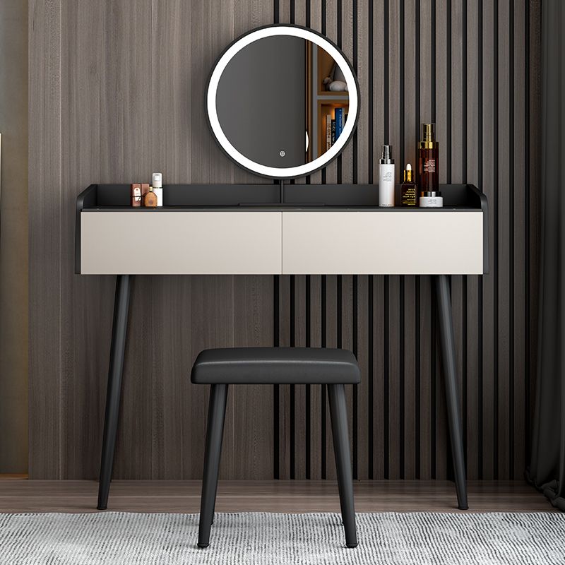 Contemporary Stone Makeup Dressing Table 2-Drawer Vanity Table Set Clearhalo 'Bedroom Furniture' 'furn' 'furn_makeup_vanities' 'Furniture' 'Makeup Vanities' 'makeup_vanities' 1200x1200_6856ec88-7232-4ec7-9a9a-6aad5f98d736