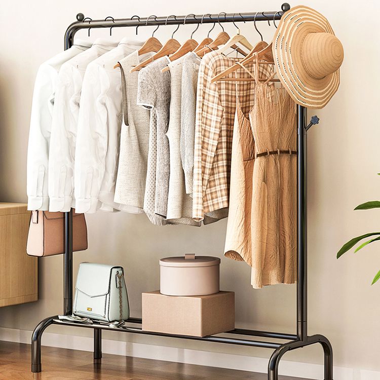 Contemporary Metal Open Armoire Black and White Cabinet with Caster Wheels Clearhalo 'Armoires & Wardrobes' 'armoires_wardrobes' 'Bedroom Furniture' 'furn' 'furn_armoires_wardrobes' 'Furniture' 1200x1200_685737ad-7d0a-4bee-9281-30b4899f228d