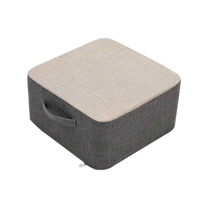 Casual Cotton Pouf Chair Contrast Color Square Upholstered Ottoman Stool Clearhalo 'furn' 'furn_ottomans_poufs' 'Furniture' 'Living Room Furniture' 'Ottomans & Poufs' 'ottomans_poufs' 1200x1200_6857589f-49ce-47a0-8b81-771d92f16dea