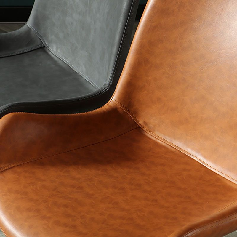 Industrial Design Faux Leather Side Chair Solid Back Chair for Home Clearhalo 'Dining Chairs' 'Dining Tables & Seating' 'dining_chair' 'furn' 'furn_dining_chair' 'Furniture' 'furniture_dining_chair' 'Kitchen & Dining Furniture' 1200x1200_685884f6-504a-4ea7-afe2-1714ab528006