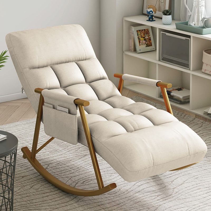 Chaise à bascule en faux cuir moderne avec rangement