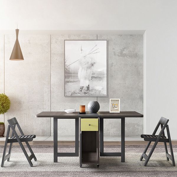 Mid-Century Dining Table Rectangle Drop-Leaf Sintered Stone Table for Home (only Table) Clearhalo ' dining_table' 'Dining Tables & Seating' 'Dining Tables' 'furn' 'furn_dining_table' 'Furniture' 'furniture_dining_table' 'Kitchen & Dining Furniture' 'kitchen&dining_furn' 'kitchen' 'kitchen_dining_table' 1200x1200_685a952a-7448-4048-80de-7d57db139cbf