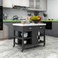 Modern Style Rolling Kitchen Cart Marble Kitchen Island Cart with Storage Cabinet