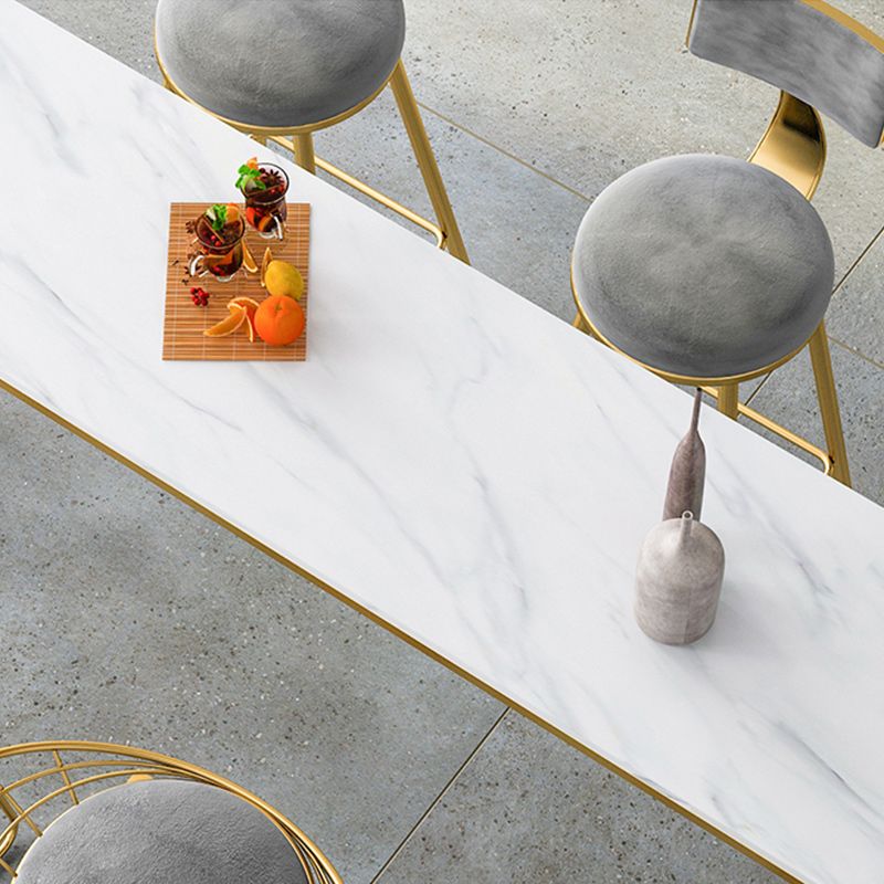 Tavolo da pranzo in pietra bar moderna tavolo da bar rettangolo con piedistallo a 4 gambe per cucina