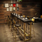 Brown Glam Style Bar Table in Iron and Wood Bar Indoor Bar Counter , Only Table Clearhalo 'Bar Furniture' 'Bar Tables' 'bar_tables' 'furn' 'furn_bar_tables' 'Furniture' 'furniture_bar_tables' 'Kitchen & Dining Furniture' 1200x1200_685d6c42-0dbc-4dc5-b380-e8a8791ff2d3