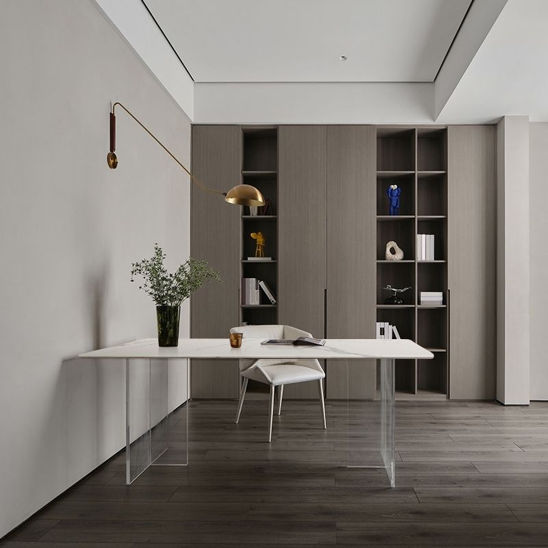 Acrylic Contemporary Rectangular Dining Table Sintered Stone Table for Dining Room and Kitchen Clearhalo ' dining_table' 'Dining Tables & Seating' 'Dining Tables' 'furn' 'furn_dining_table' 'Furniture' 'furniture_dining_table' 'Kitchen & Dining Furniture' 'kitchen&dining_furn' 'kitchen' 'kitchen_dining_table' 1200x1200_68635189-ce88-4610-ab26-546c1651d552