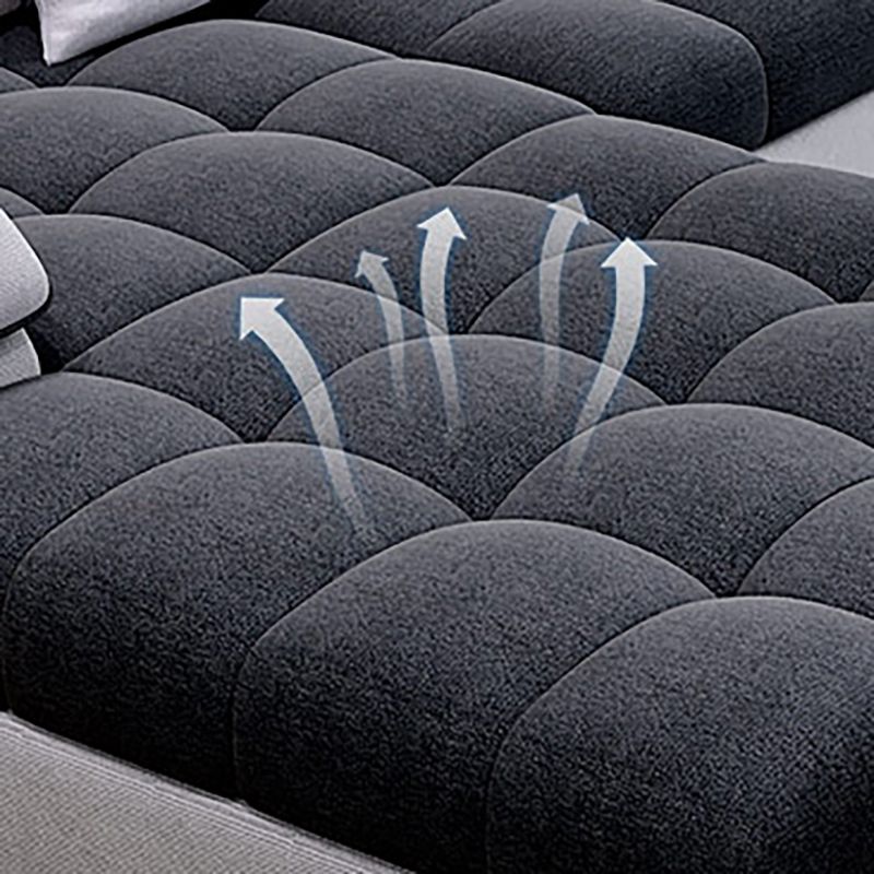 141.73"D x 94.5"W x 33.46"H Pillowed Back Cushions Sectionals with Storage Clearhalo 'furn' 'furn_sectionals' 'Furniture' 'furniture_sectionals' 'kitchen' 'kitchen_sectionals' 'Living Room Furniture' 'Sectionals' 1200x1200_68638c06-54a1-445c-8818-a871796a88f8