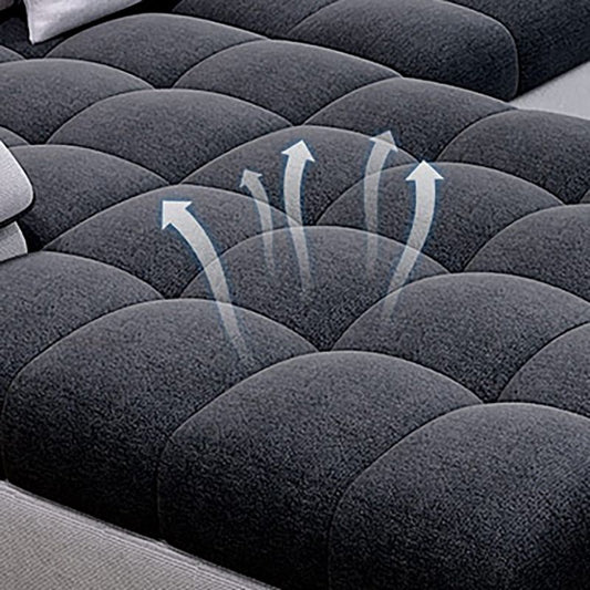 141.73"D x 94.5"W x 33.46"H Pillowed Back Cushions Sectionals with Storage Clearhalo 'furn' 'furn_sectionals' 'Furniture' 'furniture_sectionals' 'kitchen' 'kitchen_sectionals' 'Living Room Furniture' 'Sectionals' 1200x1200_68638c06-54a1-445c-8818-a871796a88f8