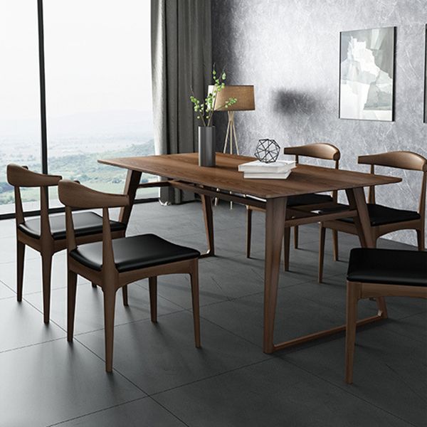 Pine Wood Dining Table Industrial Rectangle Table with Sled Base Clearhalo 'Dining Tables & Seating' 'Dining Tables' 'dining_table' 'furn' 'furn_dining_table' 'Furniture' 'Kitchen & Dining Furniture' 1200x1200_6863ee05-87ba-44ab-bafe-6f67bafb9d73
