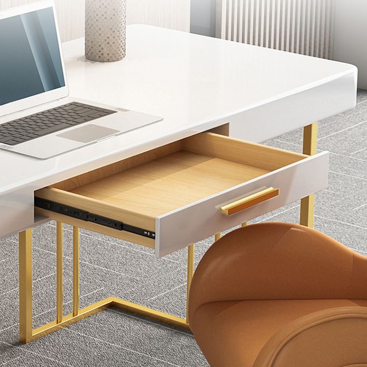 Glam Style Writing Desk Study Room and Office Desk with 1-drawer Clearhalo 'furn' 'furn_office_desk' 'Furniture' 'furniture_office_desk' 'Office Desks' 'Office Furniture' 'office_desk' 1200x1200_6866e8fc-7378-4de2-824e-edf5b648c166
