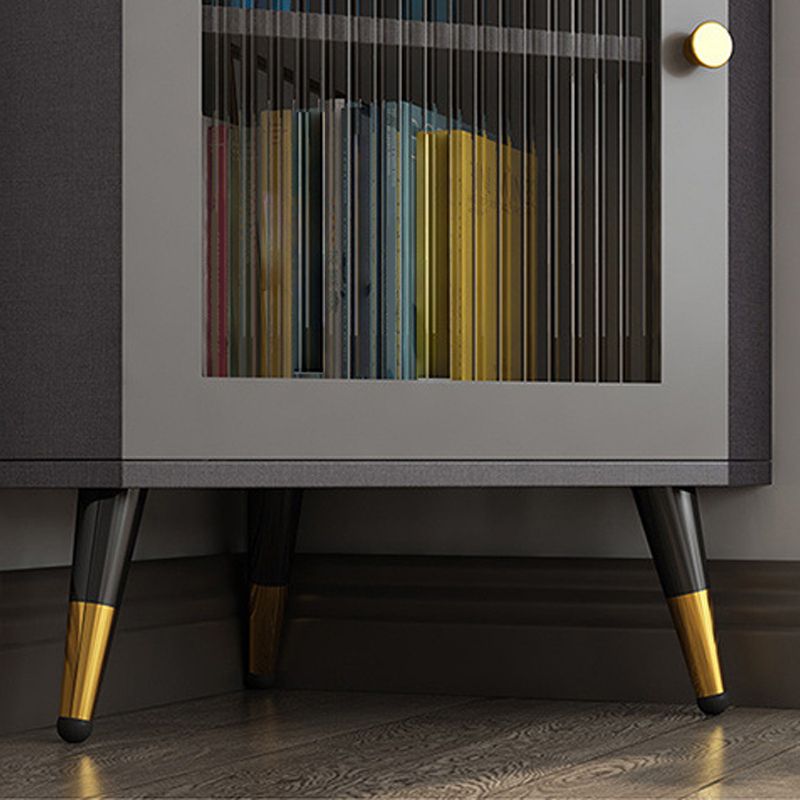 Contemporary Storage Cabinet with 3 Shelves and Glass Paned Triangle Cabinet Clearhalo 'Cabinets & Chests' 'cabinets_chests' 'furn' 'furn_cabinets_chests' 'Furniture' 'Living Room Furniture' 1200x1200_68678d28-57fb-47ab-a145-4168c2793533