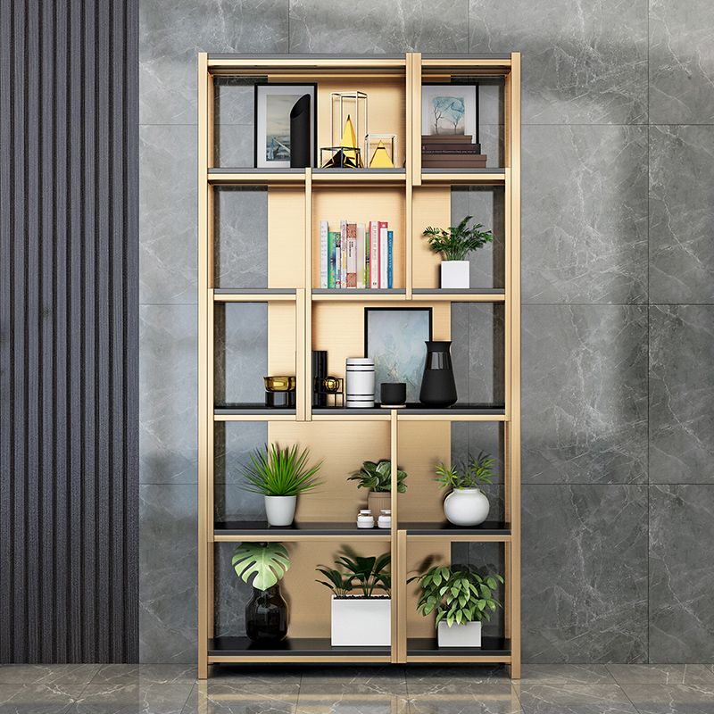 Glam Style Shelf Bookcase Open Back 5-Shelf Bookcase for Office and Home Clearhalo 'Bookcases' 'furn' 'furn_bookcases' 'Furniture' 'furniture_bookcases' 'kitchen' 'kitchen_bookcases' 'Living Room Furniture' 'Office Furniture' 1200x1200_68678d7a-1b69-4ed6-8632-1add216a93bb