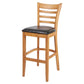 Modern Style Low Back Bar stool PU Leather Counter Bar Stool with Wooden Legs
