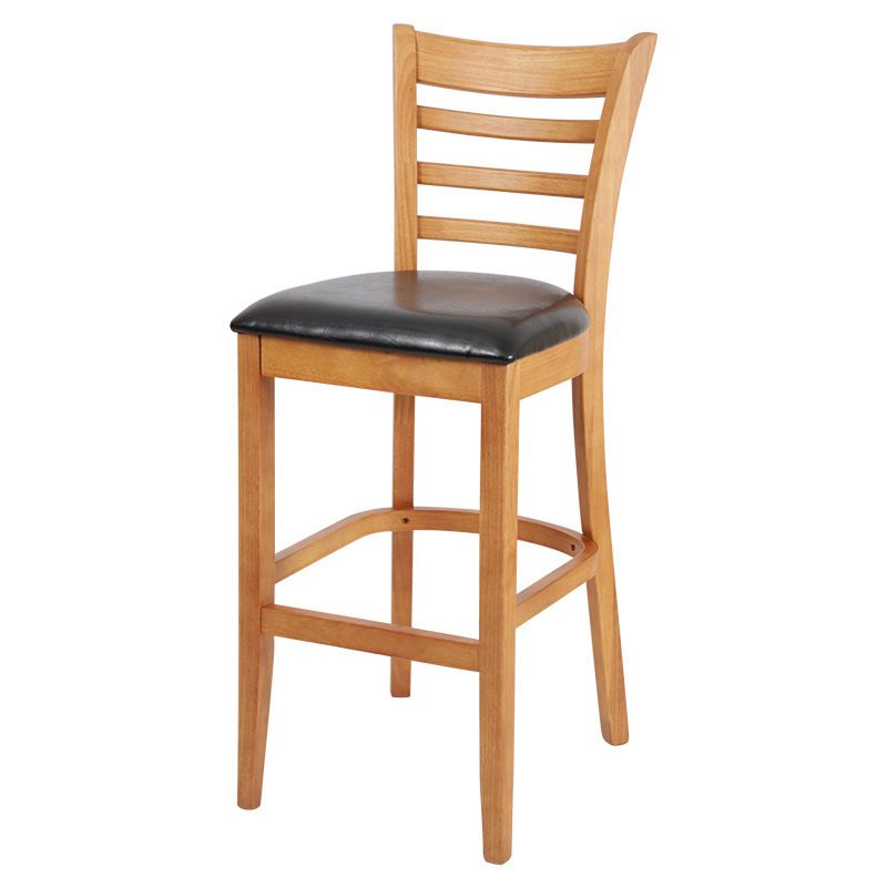 Modern Style Low Back Bar stool PU Leather Counter Bar Stool with Wooden Legs