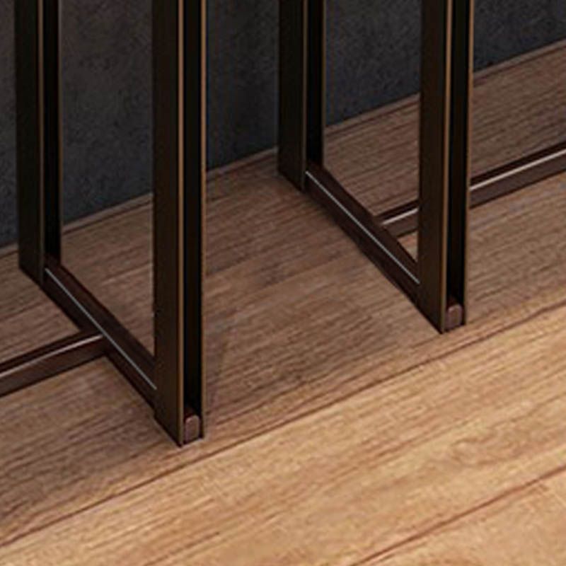 Modern Rectangular Console Table Stone Console Sofa Table in White and Gold