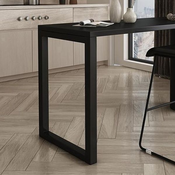 Table de bar industrielle à double piédestal sans table de bar en bois pour le salon