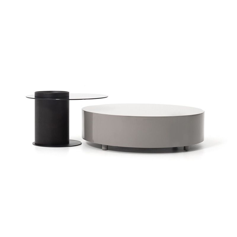 Modern Coffee Table Round Nesting Coffee Table with Storage Drawers Clearhalo 'Coffee & Accent Tables' 'Coffee Tables' 'coffee_tables' 'furn' 'furn_coffee_tables' 'Furniture' 'Living Room Furniture' 1200x1200_686daedd-6d40-40f9-9928-82bdfcc8be5a