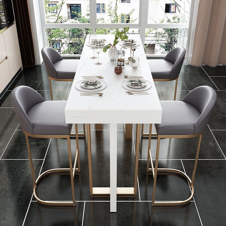 Modern Style Bar Table Set 1/2/5 Pcs Faux Marble Rectangular Bar Set for Indoor Clearhalo 'Bar Furniture' 'furn' 'furn_home_bar_bar_sets' 'Furniture' 'Home Bars & Bar Sets' 'home_bar_bar_sets' 'Kitchen & Dining Furniture' 1200x1200_686e608d-ecba-4f8f-8a38-2c3f161b0ea7