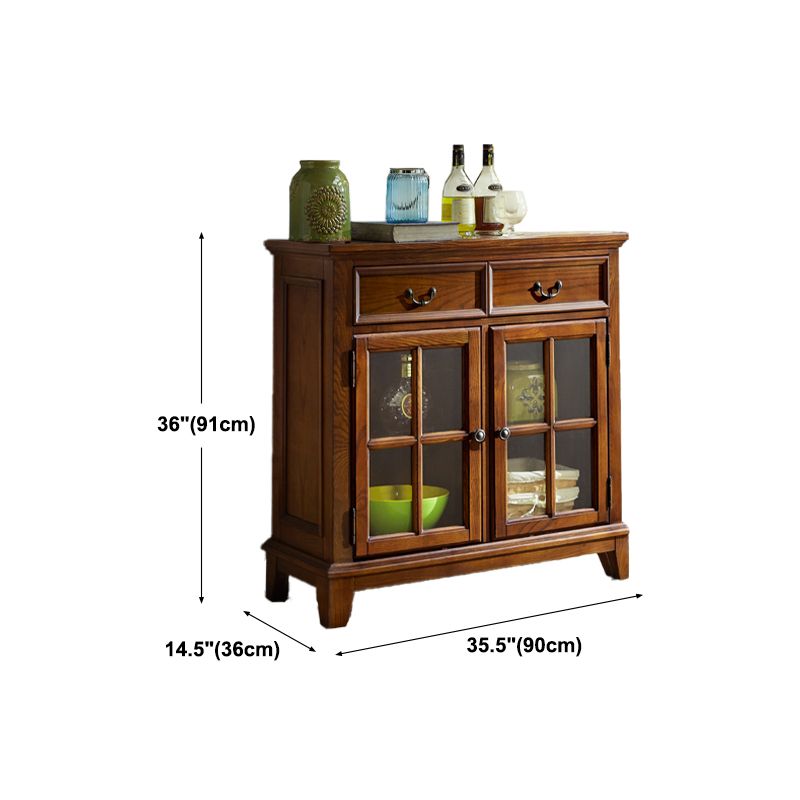 Brown Ash Wood Dining Server Contemporary Dining Server with Doors and Drawers Clearhalo 'buffet_sideboard' 'Buffets & Sideboards' 'furn' 'furn_buffet_sideboard' 'Furniture' 'furniture_buffet_sideboard' 'Kitchen & Dining Furniture' 1200x1200_686f7877-c869-40d8-a388-3b810389d8b2