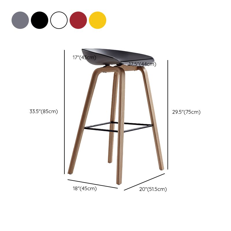 Indoor Plastic Bucket Seat Scandinavian Armless Bar Height Stool with Wood Legs Clearhalo 'Bar Furniture' 'Bar Stools' 'bar_stools' 'furn' 'furn_bar_stools' 'Furniture' 'Kitchen & Dining Furniture' 1200x1200_6870617d-2706-448c-957a-f95a8c37c95c