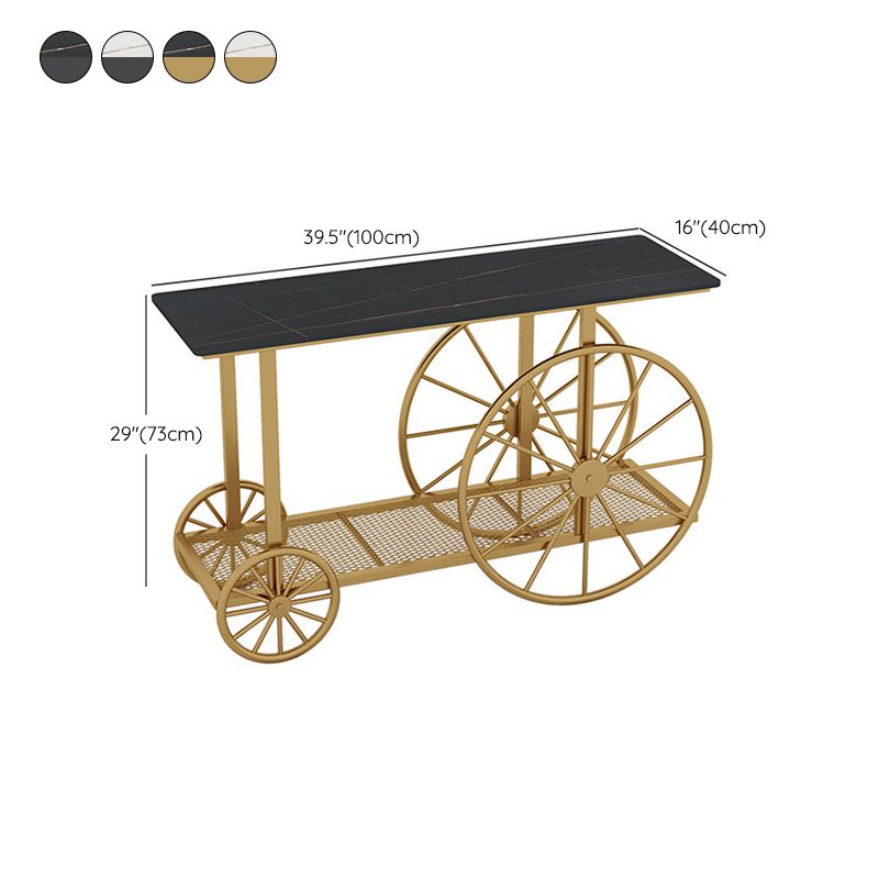 Tavolo accento rettangolo glam tavolo da divano console di finitura antica
