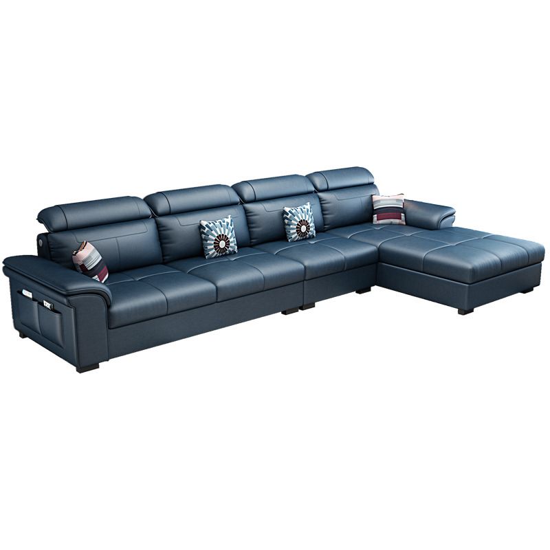 L-shape Faux Leather/Linen Sofa and Chaise Right Hand Facing Sectional with Storage Clearhalo 'furn' 'furn_sectionals' 'Furniture' 'furniture_sectionals' 'Living Room Furniture' 'Sectionals' 1200x1200_68716131-fefe-4be7-baf2-87b5ba27fbd3