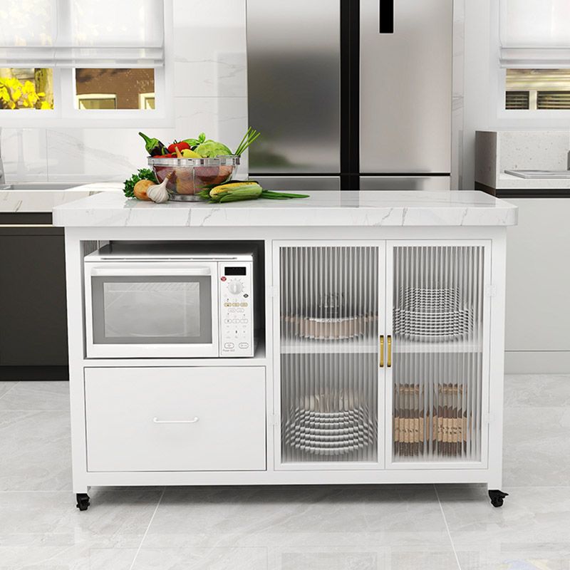 Dining Room Kitchen Island Table Modern Prep Table with Drawer