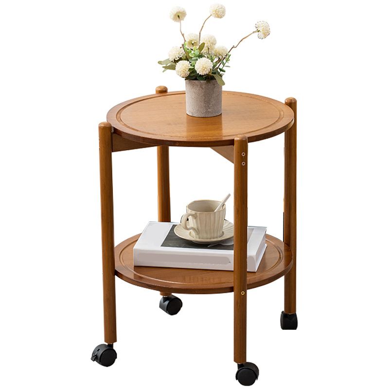 4 Legs End Table Wood Round Side End Table with Shelves for Living Room Clearhalo 'Coffee & Accent Tables' 'End & Side Tables' 'end_side_table' 'end_side_tables' 'furn' 'furn_end_side_tables' 'Furniture' 'furniture_end_side_table' 'Living Room Furniture' 1200x1200_68739e28-6cc5-45aa-a019-1cf4cc4f98de