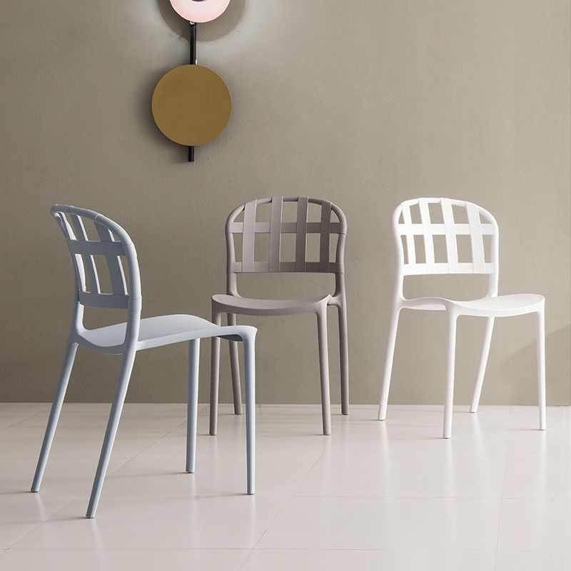 Scandinavian Style Armless Open Back Chairs Stacking Plastic Side Chair Clearhalo ' kitchen&dining_furn' 'Dining Chairs' 'Dining Tables & Seating' 'dining_chair' 'furn' 'furn_dining_chair' 'Furniture' 'furniture_dining_chair' 'Kitchen & Dining Furniture' 'kitchen' 1200x1200_6873f70f-bb0e-486d-af4f-6037e9164379
