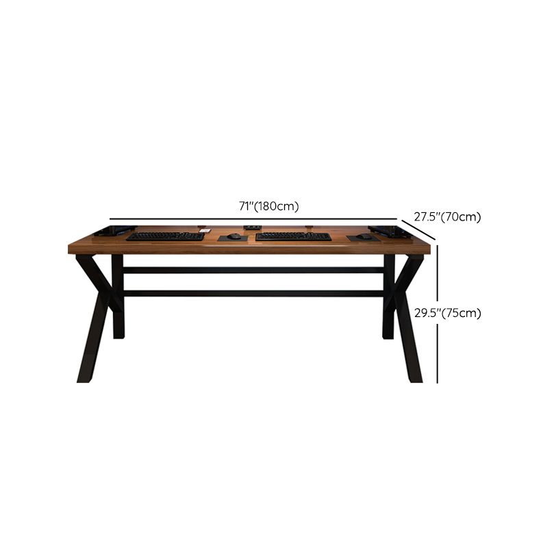 Bureau d'ordinateur contemporain Home Bureau de bureau en bois massif avec jambes noires