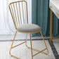 Silla de comedor de comedor lateral de patas de oro sin brazo tapizado glamoroso