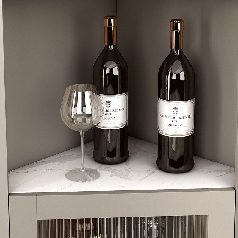 Servitore a buffet in pietra moderna 69,7 "H Server a buffet sala da pranzo con 2 porte di vetro