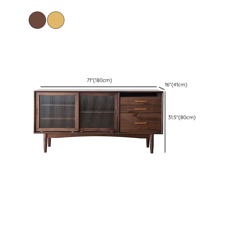 Nordic Style Storage Solid Wood Sideboard Cabinet with Glass Doors Clearhalo 'buffet_sideboard' 'Buffets & Sideboards' 'furn' 'furn_buffet_sideboard' 'Furniture' 'Kitchen & Dining Furniture' 1200x1200_687606b0-b966-43b4-821e-5f7a9beb5dd0