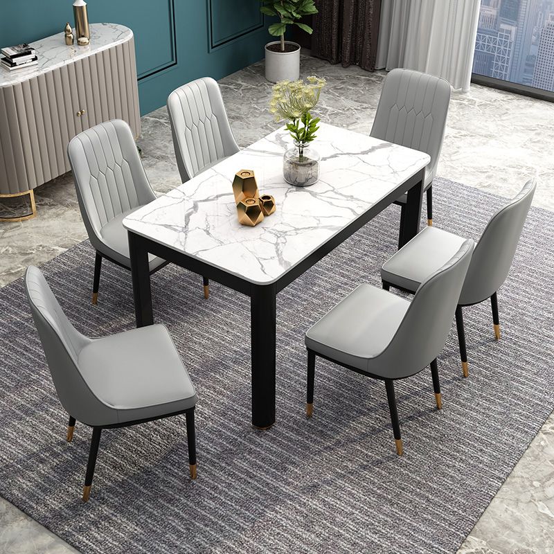 Eetkamer industriële eettafel 4 poten rechthoekige eettafel