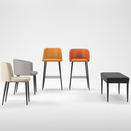 Modern Style Metal Parsons Chair Upholstered Side Chair with Black Legs Clearhalo 'Dining Chairs' 'Dining Tables & Seating' 'dining_chair' 'furn' 'furn_dining_chair' 'Furniture' 'furniture_dining_chair' 'Kitchen & Dining Furniture' 1200x1200_6876e575-eda5-4d49-a150-b29adb536c7c