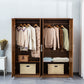 Modern Style Wardrobe Cabinet Wood Clothes Rail Wardrobe Armoire for Bedroom