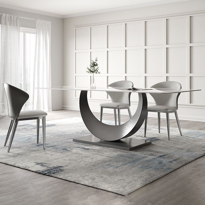 デザイナースタイルの焼結ストーンダイニングセット長方形1/3/4/5/7ピースディネットテーブルセット