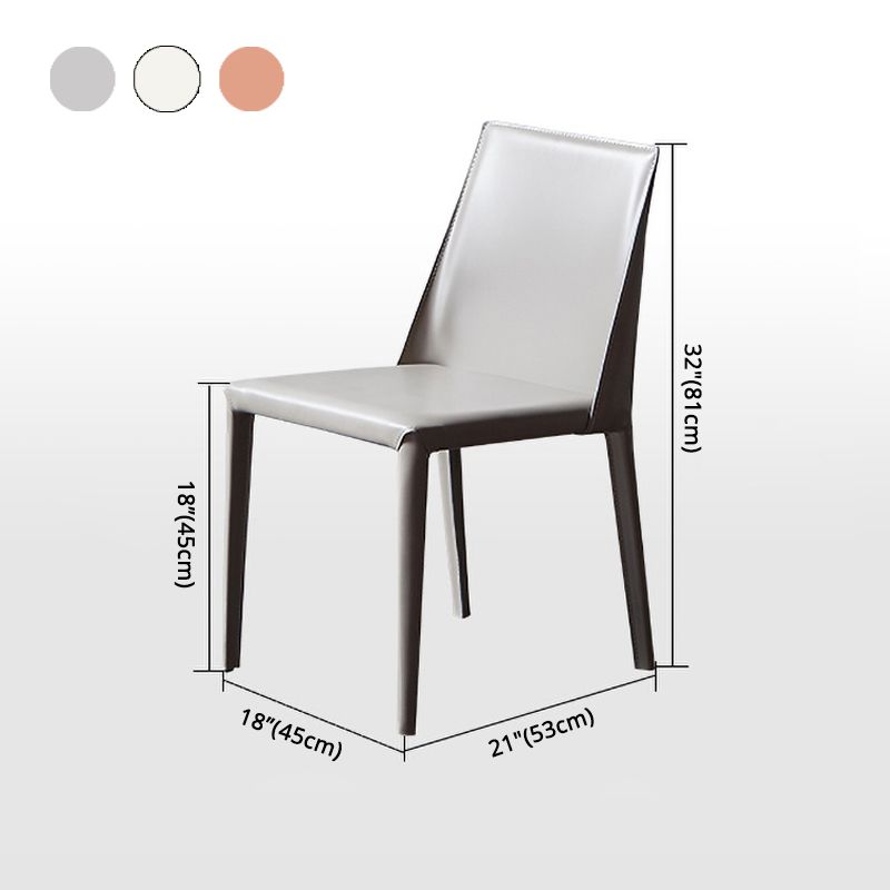 Contemporary Dining Side Chair Leather Brasserie Armless Solid Back Chair Clearhalo ' kitchen&dining_furn' 'Dining Chairs' 'Dining Tables & Seating' 'dining_chair' 'furn' 'furn_dining_chair' 'Furniture' 'furniture_dining_chair' 'Kitchen & Dining Furniture' 'kitchen' 1200x1200_68782959-3ba1-4b4a-8ec7-c96b18cd91e2