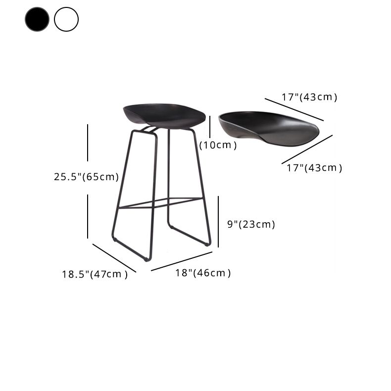 Modern Style Bar-stool Sled Legs with Iron Footrest Low Back Barstool for Kitchen Clearhalo 'Bar Furniture' 'Bar Stools' 'bar_stools' 'furn' 'furn_bar_stools' 'furniture_bar_stools' 'Kitchen & Dining Furniture' 'kitchen&dining_furn' 'kitchen' 'kitchen_furn' Furniture' 1200x1200_6878315b-92af-4460-b10e-375a2ab2447b