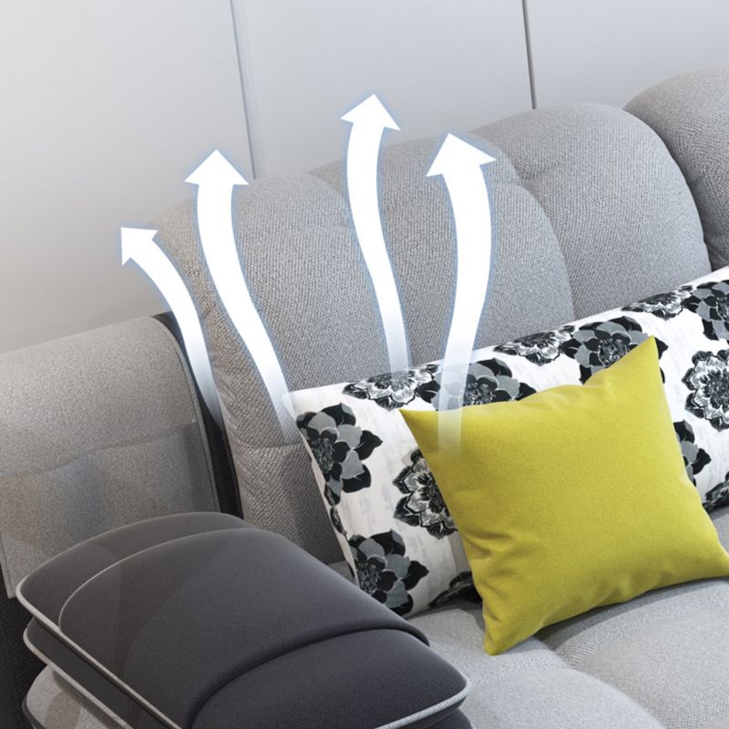 Scandinavian Light Gray Pillow Top Arm Sofa Slipcovered Sectional with Pocket Storage Clearhalo 'furn' 'furn_sectionals' 'Furniture' 'furniture_sectionals' 'Living Room Furniture' 'Sectionals' 1200x1200_687a72d3-b0c8-4e6e-8944-906660baed2b