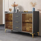 Glam Credenza Adjustable Shelving Wood Side Board with Cabinets and Drawers Clearhalo 'buffet_sideboard' 'Buffets & Sideboards' 'furn' 'furn_buffet_sideboard' 'Furniture' 'Kitchen & Dining Furniture' 1200x1200_687aab9f-fcff-4b51-adc4-dbede7b2c1f5
