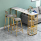 1/3 Pieces Luxurious Rectangular Bar Table Set Artificial Marble Top Pub Table Set