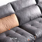 Contemporary Stain-Resistant Faux Leather Dark Gray for Living Room Sofa