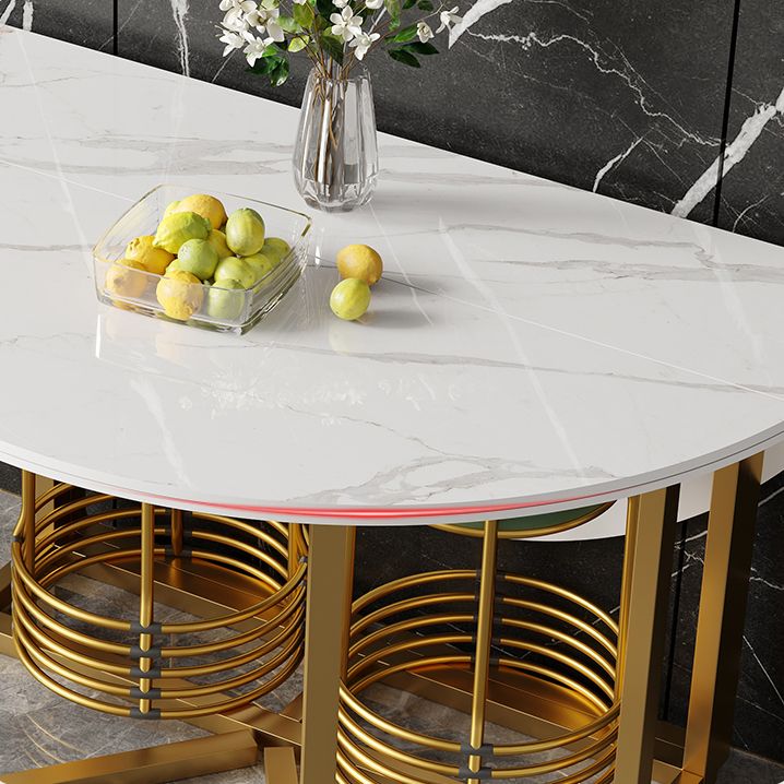 Glam Round Dinette Set 1/2/3/7 Pieces Gold Foldable Dining Table Set Clearhalo 'Dining Room Sets' 'Dining Tables & Seating' 'dining_room_set' 'furn' 'furn_dining_room_set' 'Furniture' 'furniture_dining_room_set' 'Kitchen & Dining Furniture' 1200x1200_687b61d4-9583-495c-a767-a37cd683ce10