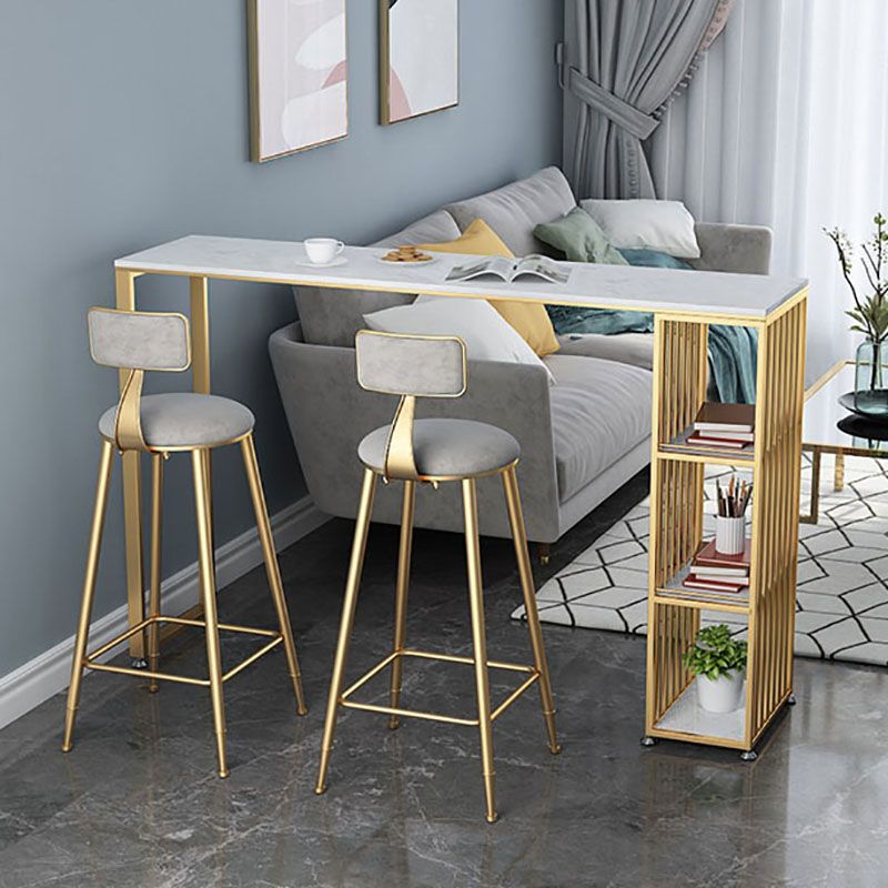 Glam Style Rectangle Counter Table Marble Top 42-inch Height Table for Living Room Clearhalo 'Bar Furniture' 'Bar Tables' 'bar_tables' 'furn' 'furn_bar_tables' 'Furniture' 'furniture_bar_tables' 'Kitchen & Dining Furniture' 'kitchen&dining_furn' 'kitchen' 1200x1200_687bc2e2-88cb-4357-8cb1-52ebb5b6aba3