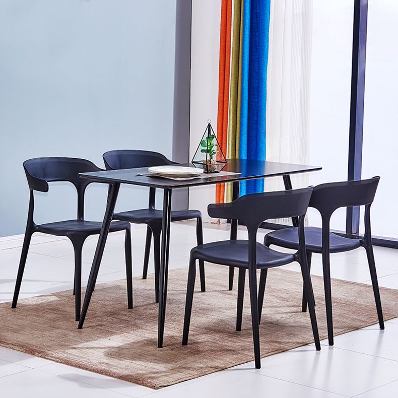 Scandinavian Plastic Armless Dining Chairs Stackable Dining Side Chair Clearhalo ' kitchen&dining_furn' 'Dining Chairs' 'Dining Tables & Seating' 'dining_chair' 'furn' 'furn_dining_chair' 'Furniture' 'furniture_dining_chair' 'Kitchen & Dining Furniture' 'kitchen' 1200x1200_687d7c29-b339-487e-b910-ecaf2bbf7af3