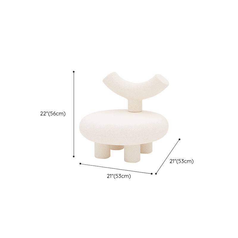 Scandinavian White Wool Parsons Chair with Fixed Back and 4 Legs Clearhalo 'Accent Chairs' 'accent_chairs' 'Chairs & Seating' 'furn' 'furn_accent_chairs' 'Furniture' 'Living Room Furniture' 1200x1200_687f934f-ce5a-4642-9079-5e2af2b6bcff