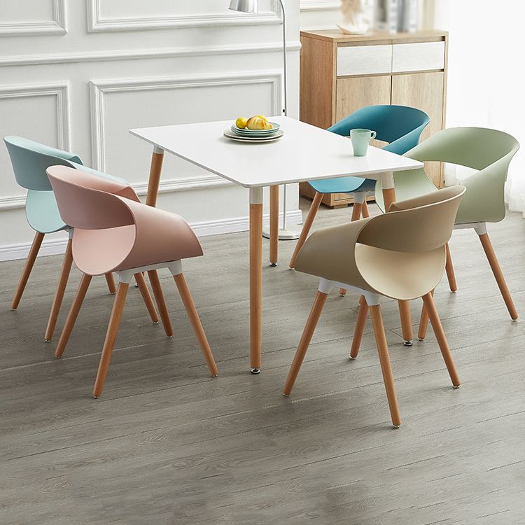 Plastic Dining Side Chairs Glam Indoor-Outdoor Chair of 18'' Wide Open Back Dining Side Chair Clearhalo ' kitchen&dining_furn' 'Dining Chairs' 'Dining Tables & Seating' 'dining_chair' 'furn' 'furn_dining_chair' 'Furniture' 'furniture_dining_chair' 'Kitchen & Dining Furniture' 'kitchen' 1200x1200_687fb975-6542-47b7-afbf-8f08f79fa4af