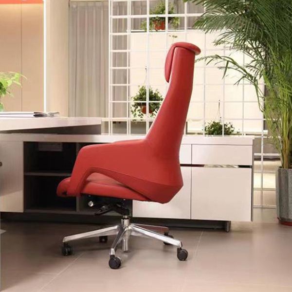 Swivel gestoffeerde bureaustoel faux leer lumbale ondersteuning bureau stoel