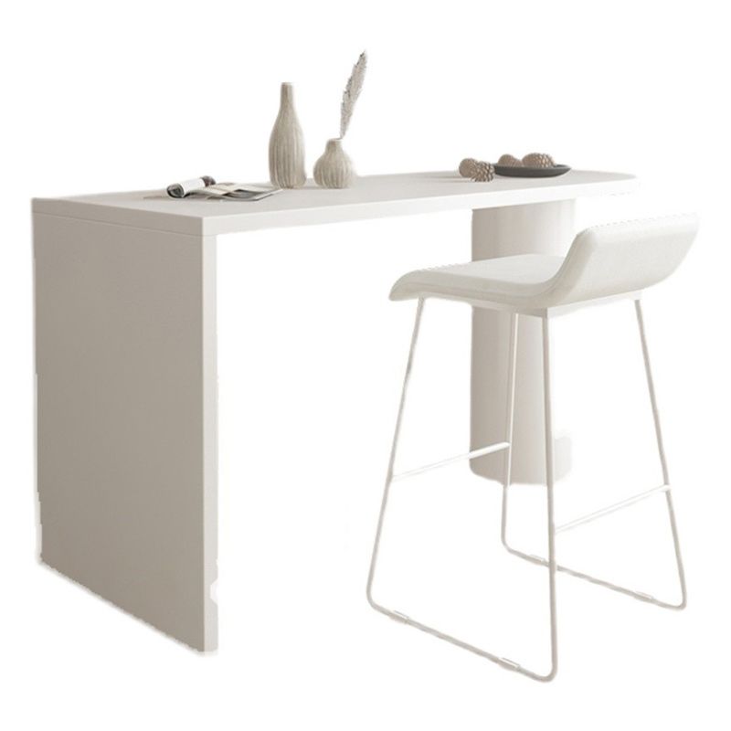 Contemporary Oval Wood Top Counter Table Solid Wood Pedestal Bar Table Clearhalo 'Bar Furniture' 'Bar Tables' 'bar_tables' 'furn' 'furn_bar_tables' 'Furniture' 'furniture_bar_tables' 'Kitchen & Dining Furniture' 1200x1200_6880607f-eccb-4391-b2af-3141f0671222